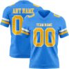 Custom Powder Blue Gold-White Authentic Football Jersey
