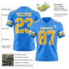 Custom Powder Blue Gold-White Authentic Football Jersey