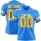 PowderBlue0359 Custom Powder Blue Gold-White Authentic Football Jersey