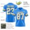 PowderBlue0360-2 Custom Powder Blue White-Gold Authentic Football Jersey