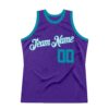 Custom Purple Teal-White Authentic Throwback Basketball Jersey