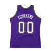 Custom Purple White-Black Authentic Throwback Basketball Jersey