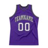 Custom Purple White-Black Authentic Throwback Basketball Jersey
