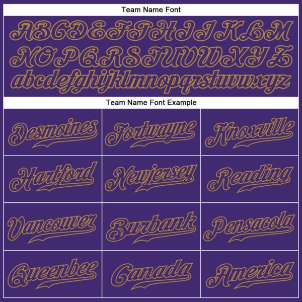 Custom Purple Purple-Old Gold Authentic Baseball Jersey