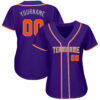 Custom Purple Orange-Gray Authentic Baseball Jersey