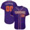 Custom Purple Orange-Gray Authentic Baseball Jersey