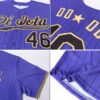 Custom Purple Black Pinstripe Black-Gold Authentic Baseball Jersey