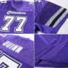 Custom Purple White-Gray Mesh Authentic Football Jersey