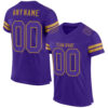 Custom Purple Purple-Old Gold Mesh Authentic Football Jersey