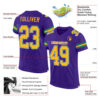 Custom Purple Gold-Kelly Green Mesh Authentic Football Jersey