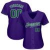 Custom Purple Kelly Green-White Authentic Baseball Jersey