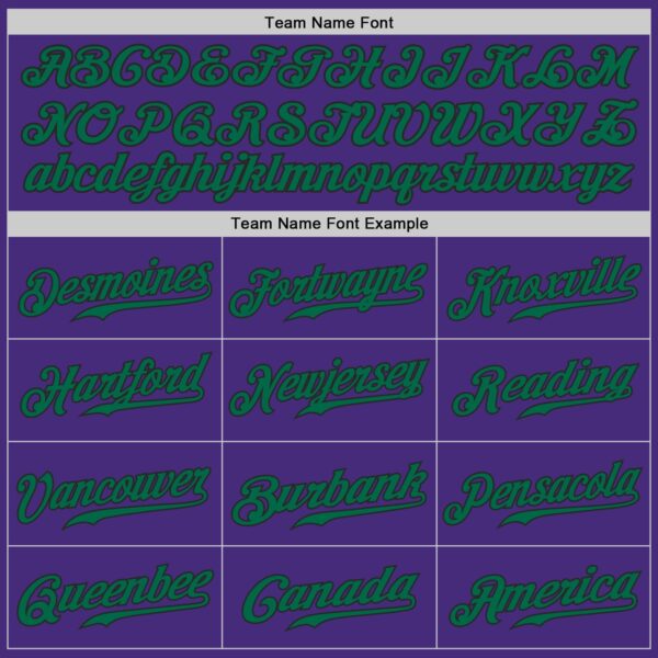 Custom Purple Kelly Green-Black Authentic Baseball Jersey