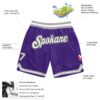 Custom Purple Black Pinstripe White-Gray Authentic Basketball Shorts