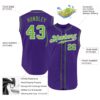Custom Purple Neon Green-White Authentic Sleeveless Baseball Jersey