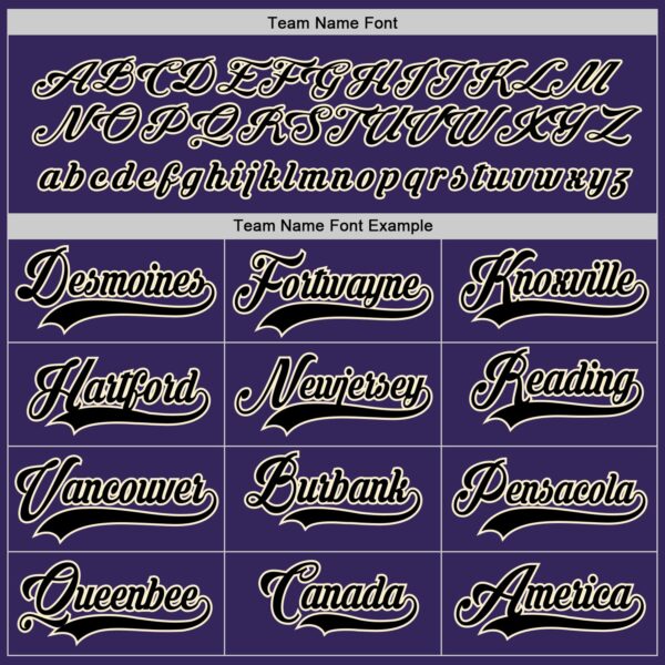 Custom Purple Black-Cream Hockey Jersey