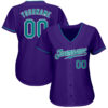 Custom Purple Teal-White Authentic Baseball Jersey
