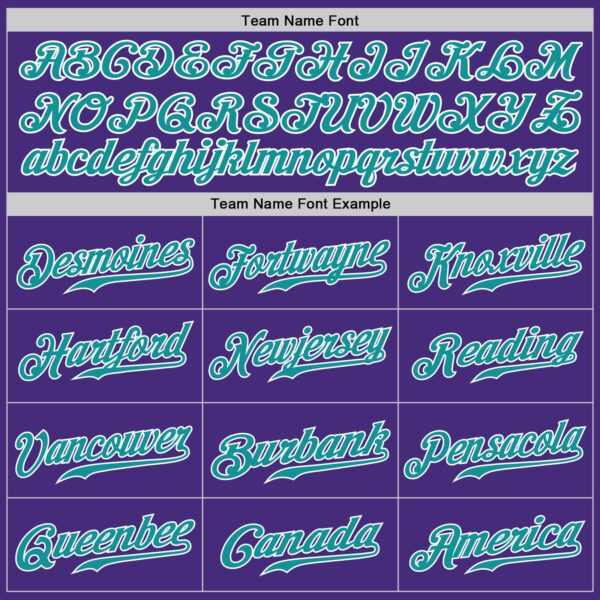 Custom Purple Teal-White Authentic Baseball Jersey