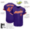 Custom Purple Orange-White Authentic Baseball Jersey