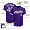 Custom Purple Gray-White Authentic Baseball Jersey