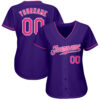 Custom Purple Pink-White Authentic Baseball Jersey