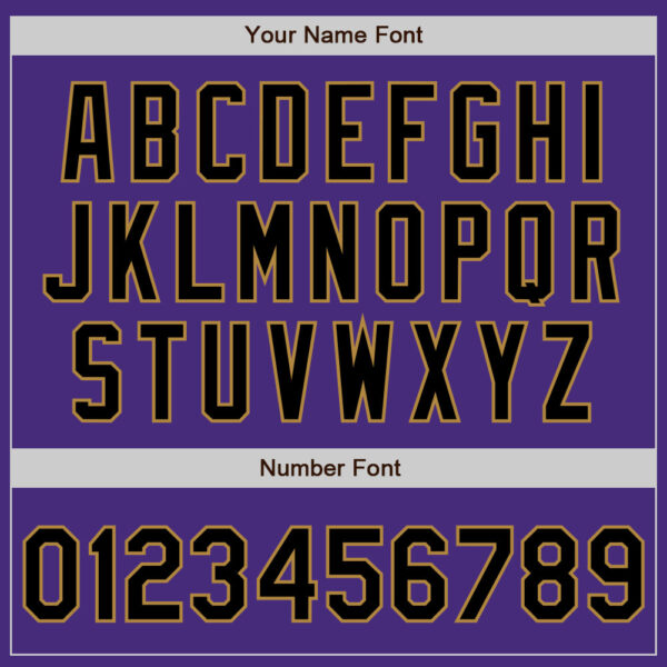 Custom Purple Black-Old Gold Authentic Baseball Jersey