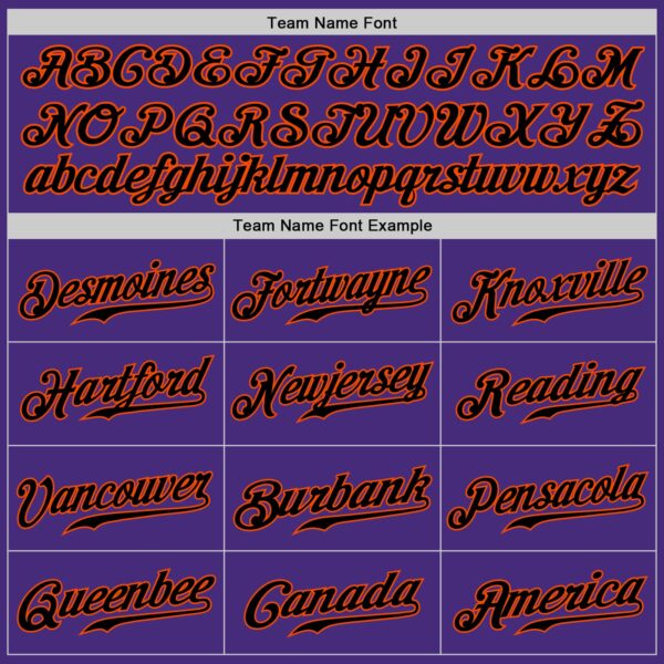 Custom Purple Black-Orange Authentic Baseball Jersey