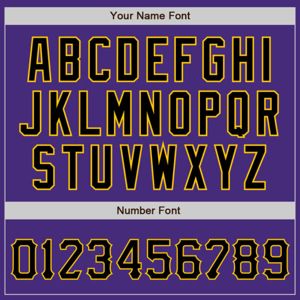 Custom Purple Black-Gold Authentic Baseball Jersey