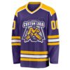 Custom Purple Gold-White Hockey Jersey