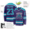 Custom Purple Teal-White Hockey Jersey