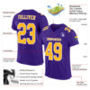 Custom Purple Gold-White Mesh Authentic Football Jersey