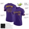 Custom Purple Purple-Gold Performance T-Shirt