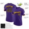 Custom Purple Black-Gold Performance T-Shirt