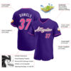 Custom Purple Pink-Black Authentic Baseball Jersey