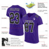 Custom Purple Black-White Mesh Authentic Football Jersey