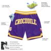 Custom Purple White-Gold Authentic Throwback Basketball Shorts