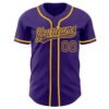 Custom Purple Purple-Gold Authentic Baseball Jersey