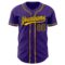 Custom Purple Black-Gold Authentic Baseball Jersey