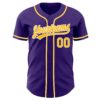 Custom Purple Gold-White Authentic Baseball Jersey