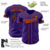 Custom Purple Black-Orange Authentic Baseball Jersey