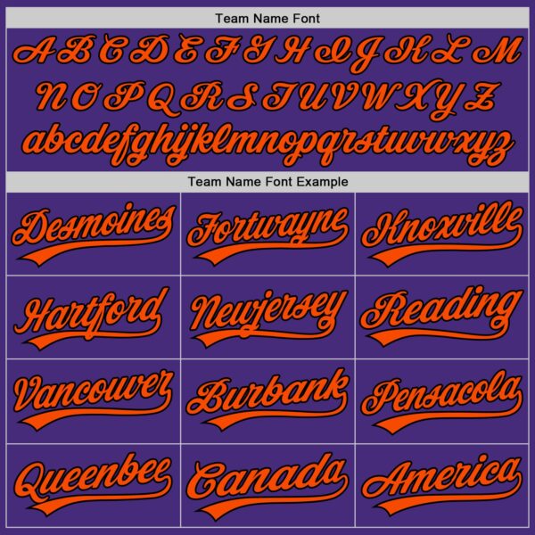 Custom Purple Black-Orange Authentic Baseball Jersey