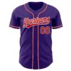Custom Purple Red-White Authentic Baseball Jersey