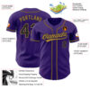 Custom Purple Black-Old Gold Authentic Baseball Jersey