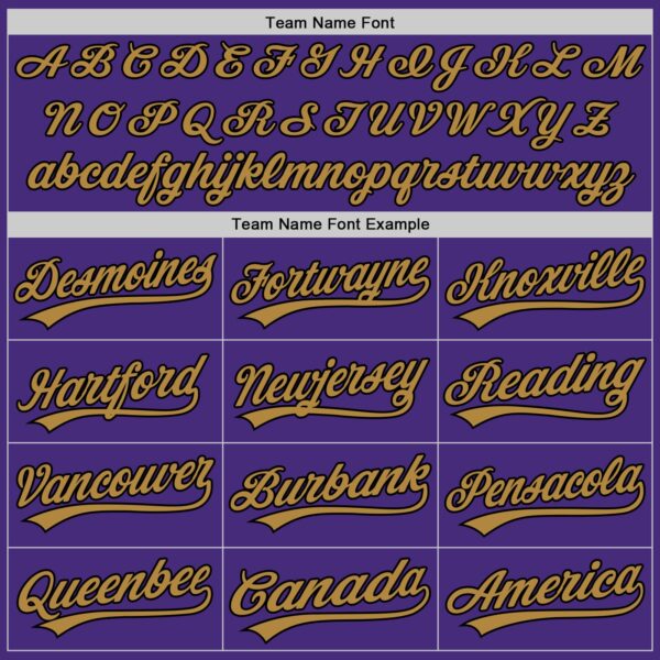 Custom Purple Black-Old Gold Authentic Baseball Jersey