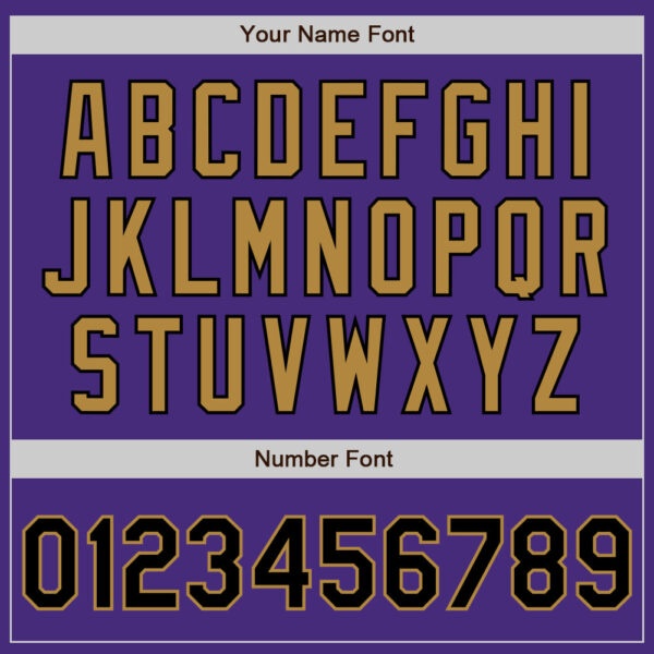 Custom Purple Black-Old Gold Authentic Baseball Jersey