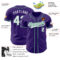 Custom Purple White-Kelly Green Authentic Baseball Jersey