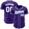Custom Purple White-Light Blue Authentic Baseball Jersey
