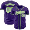 Custom Purple Neon Green-White Authentic Baseball Jersey