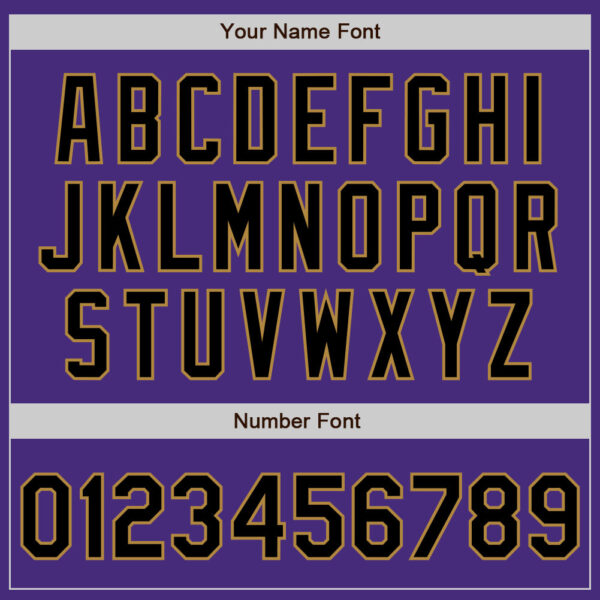 Custom Purple Black Pinstripe Black-Old Gold Authentic Baseball Jersey