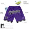 Custom Purple Black-White Authentic Throwback Basketball Shorts