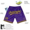 Custom Purple Old Gold-Black Authentic Throwback Basketball Shorts
